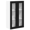  Fali konyhaszekrény polcokkal Fekete 60 x 31 x 100 cm Faanyag