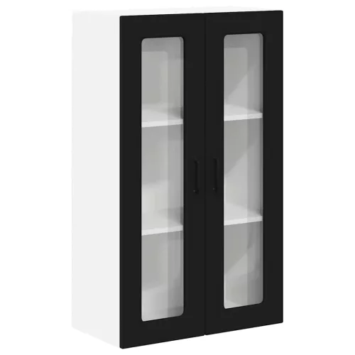  Fali konyhaszekrény polcokkal Fekete 60 x 31 x 100 cm Faanyag