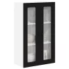  Fali konyhaszekrény polcokkal Fekete 60 x 31 x 100 cm Faanyag