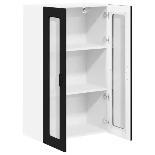  Fali konyhaszekrény polcokkal Fekete 60 x 31 x 100 cm Faanyag