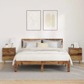    Ágy szekrények fiókkal 2 pcs Öreg fa 40 x 35 x 50 cm Faanyag