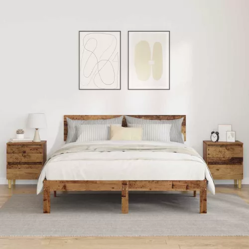  Ágy szekrények fiókkal 2 pcs Öreg fa 40 x 35 x 50 cm Faanyag