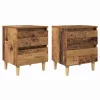  Ágy szekrények fiókkal 2 pcs Öreg fa 40 x 35 x 50 cm Faanyag