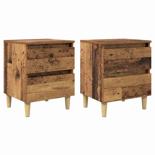  Ágy szekrények fiókkal 2 pcs Öreg fa 40 x 35 x 50 cm Faanyag