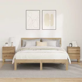    Ágy szekrények 2 pcs Artisan tölgy 40 x 35 x 50 cm Faanyag