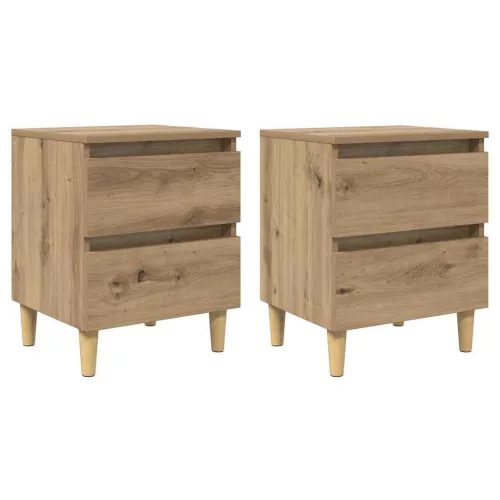  Ágy szekrények 2 pcs Artisan tölgy 40 x 35 x 50 cm Faanyag