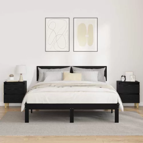  Ágy szekrények 2 pcs Fekete tölgy 40 x 35 x 50 cm Faanyag