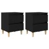  Ágy szekrények 2 pcs Fekete tölgy 40 x 35 x 50 cm Faanyag