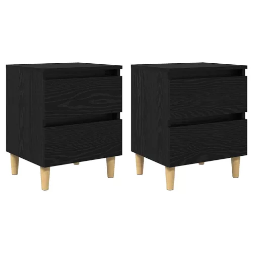  Ágy szekrények 2 pcs Fekete tölgy 40 x 35 x 50 cm Faanyag