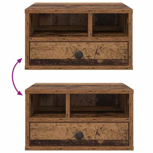  Nyomtatóállvány fiókkal Öreg fa 40 x 32 x 24 cm Faanyag