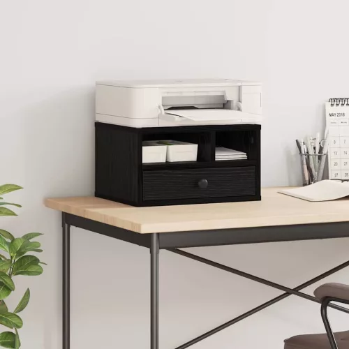  Nyomtatóállvány fiókkal Fekete tölgy 40 x 32 x 24 cm Faanyag