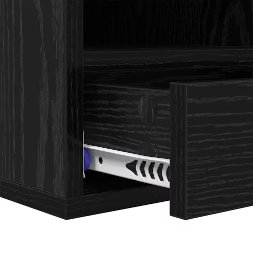  Nyomtatóállvány fiókkal Fekete tölgy 40 x 32 x 24 cm Faanyag