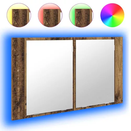  Fürdőszobai tükörszekrény Öreg fa 80 x 12 x 45 cm Faanyag