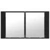  Fürdőszobai tükörszekrény Fekete tölgy 80 x 12 x 45 cm Faanyag
