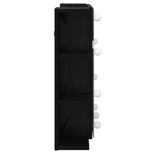  Tükörszekrény polcokkal Fekete tölgy 70 x 16,5 x 60 cm Faanyag