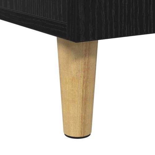  Asztal polcokkal ajtóval Fekete tölgy 140 x 50 x 75 cm Faanyag