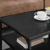  Dohányzóasztal Fekete tölgy 90 x 49 x 40 cm Faanyag