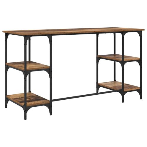  Asztal polcokkal tárolóval Öreg fa 140 x 50 x 75 cm Faanyag