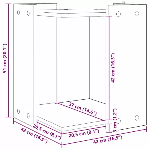  Macska Alomtálca Bútor Fekete tölgy 42 x 42 x 51 cm Faanyag