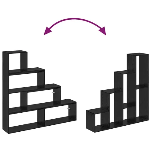  Szobaelválasztó könyvespolc Fekete tölgy 143,5 x 29 x 143,5 cm