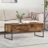  Dohányzóasztal fiókkal Füstös tölgy 100 x 46 x 40 cm Faanyag