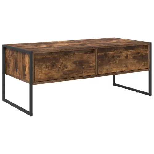  Dohányzóasztal fiókkal Füstös tölgy 100 x 46 x 40 cm Faanyag