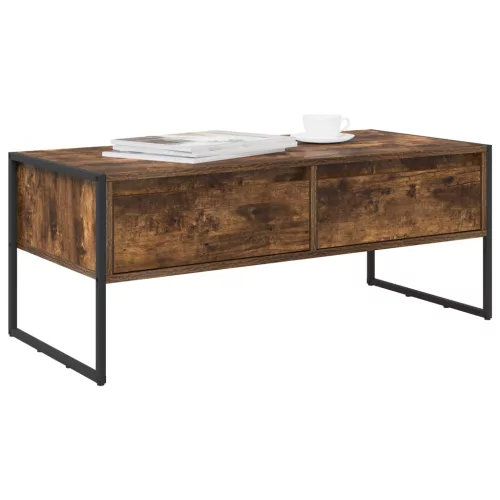  Dohányzóasztal fiókkal Füstös tölgy 100 x 46 x 40 cm Faanyag