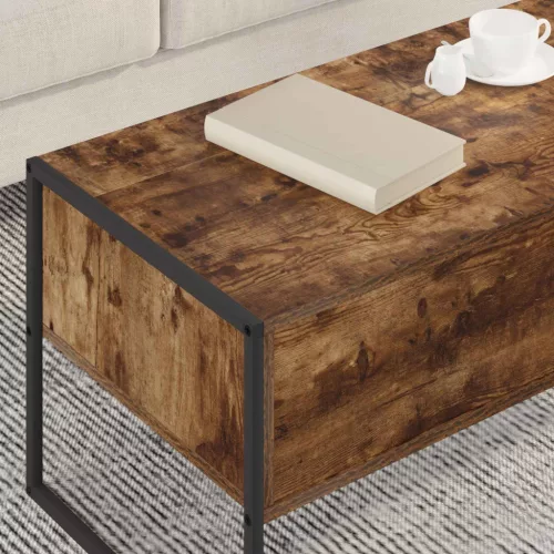  Dohányzóasztal fiókkal Füstös tölgy 100 x 46 x 40 cm Faanyag