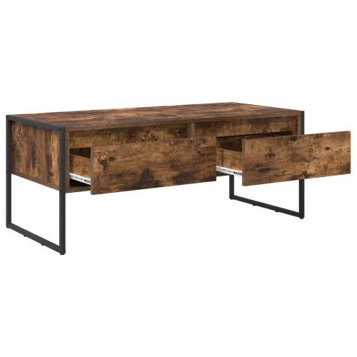  Dohányzóasztal fiókkal Füstös tölgy 100 x 46 x 40 cm Faanyag