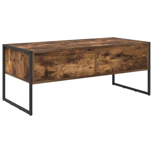  Dohányzóasztal fiókkal Füstös tölgy 100 x 46 x 40 cm Faanyag