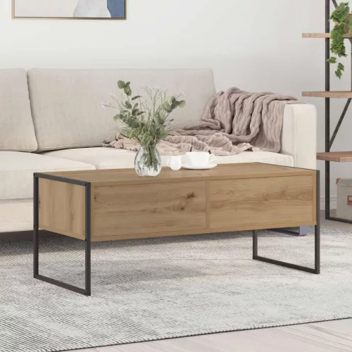  Dohányzóasztal fiókkal Művészi tölgy 100 x 46 x 40 cm Faanyag