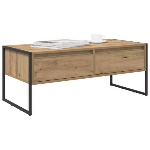  Dohányzóasztal fiókkal Művészi tölgy 100 x 46 x 40 cm Faanyag