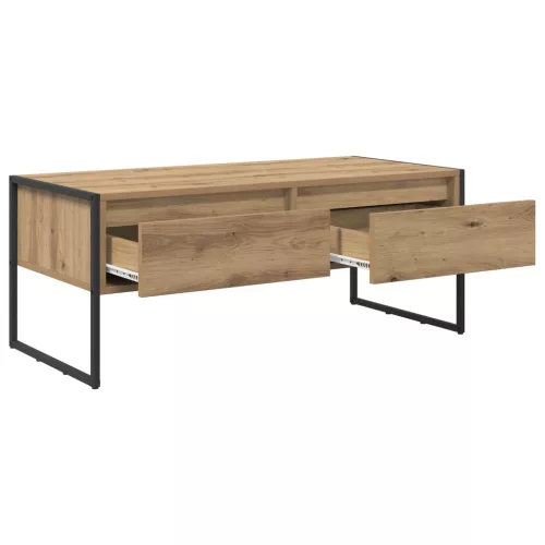  Dohányzóasztal fiókkal Művészi tölgy 100 x 46 x 40 cm Faanyag