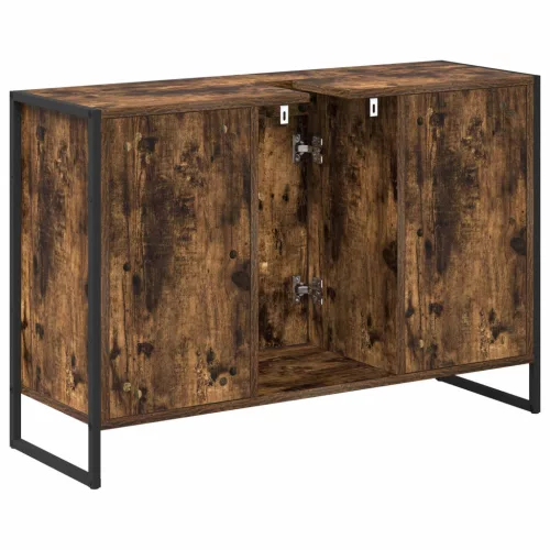  Fürdőszoba Székény ajtóval Füstös tölgy 90 x 30 x 60 cm Faanyag