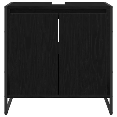  Fürdőszoba Székény ajtóval Fekete tölgy 60 x 30 x 60 cm Faanyag