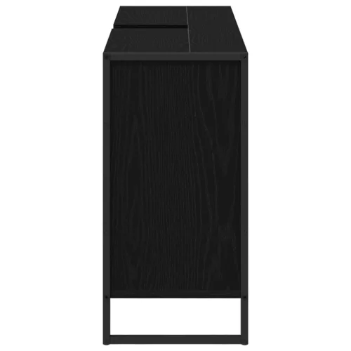  Fürdőszoba Székény ajtóval Fekete tölgy 60 x 30 x 60 cm Faanyag