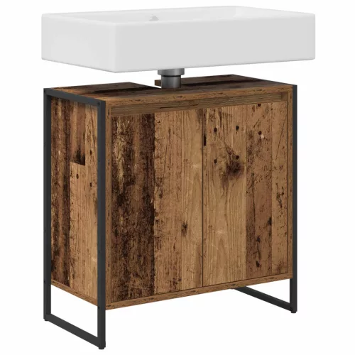  Fürdőszoba Székény tárolóval Öreg fa 60 x 30 x 60 cm Faanyag