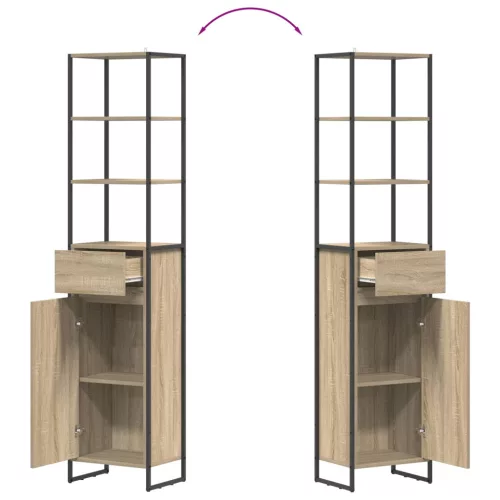  Fürdőszoba Székény fiókkal Sonoma 40 x 30 x 180 cm Faanyag