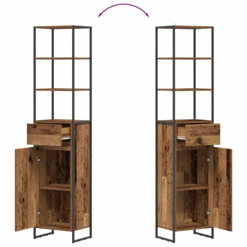  Fürdőszoba Székény fiókkal Öreg fa 40 x 30 x 180 cm Faanyag