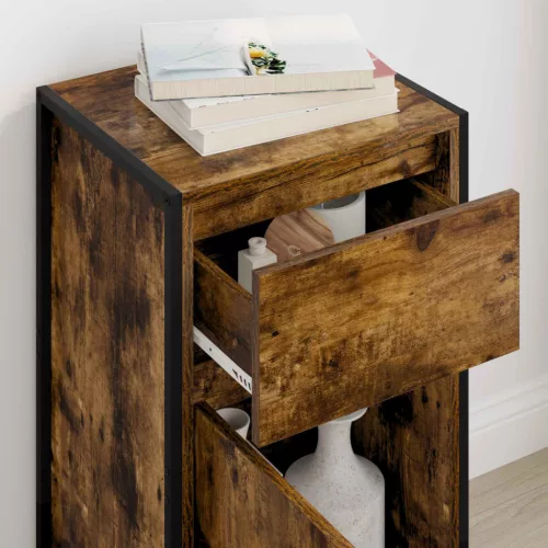  Széf fiókkal Füstös tölgy 81 x 36 x 150.5 cm Faanyag