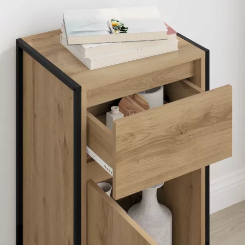  Széf fiókkal Művészi tölgy 81 x 36 x 150.5 cm Faanyag