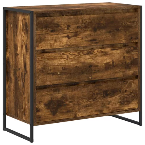  Széf fiókkal Füstös tölgy 79 x 36 x 75.5 cm Faanyag