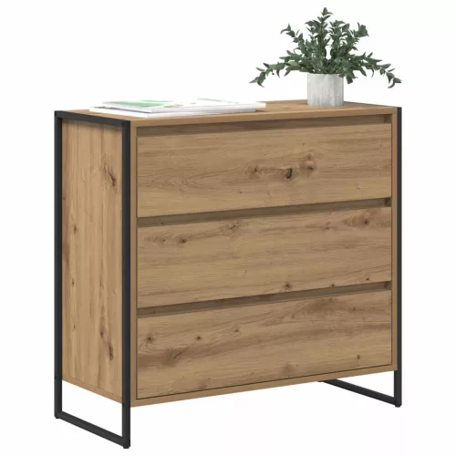  Széf fiókkal Művészi tölgy 79 x 36 x 75.5 cm Faanyag