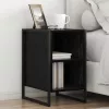  Éjjeli asztal 2 pcs Fekete tölgy 39.5 x 30 x 50 cm Faanyag