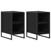  Éjjeli asztal 2 pcs Fekete tölgy 39.5 x 30 x 50 cm Faanyag