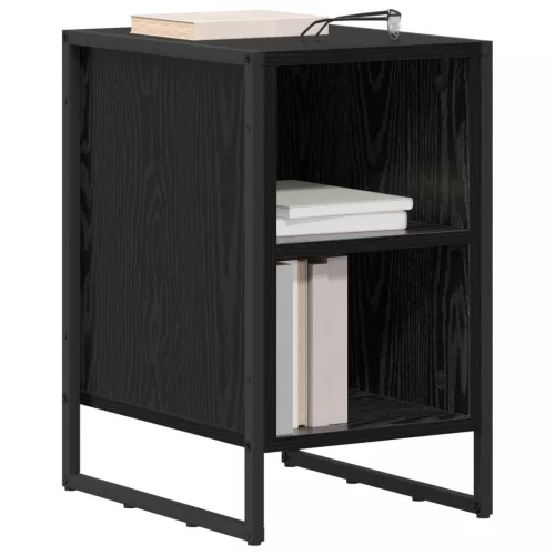 Éjjeli asztal 2 pcs Fekete tölgy 39.5 x 30 x 50 cm Faanyag
