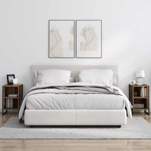  Éjjeli asztal 2 pcs Öreg fa 39.5 x 30 x 50 cm Faanyag