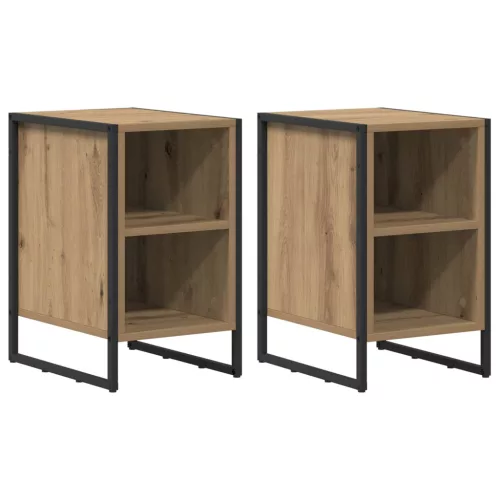  Éjjeli asztal 2 pcs Művészi tölgy 39.5 x 30 x 50 cm Faanyag