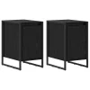  Éjjeli asztal 2 pcs Fekete tölgy 39,5 x 30 x 50 cm Faanyag