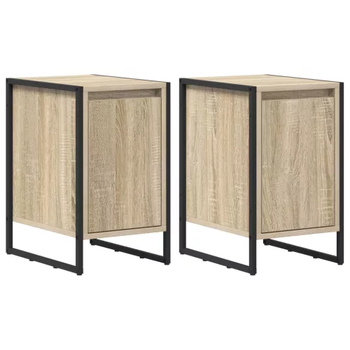  Éjjeli asztal 2 pcs Sonoma 39,5 x 30 x 50 cm Faanyag